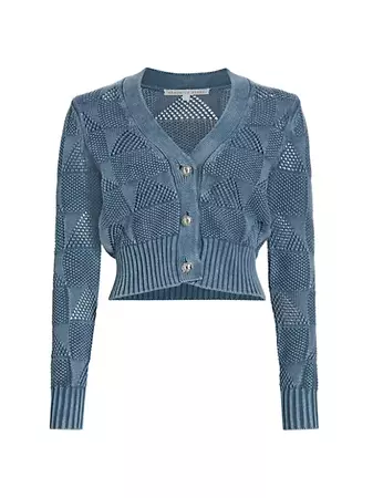 Shop Veronica Beard Mirembe Cotton Pointelle Knit Cardigan | Saks Fifth Avenue