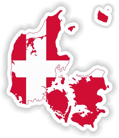 Denmark Map Flag Silhouette Sticker for Laptop Book Fridge | Etsy