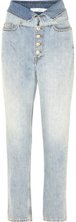 Fasti Belted High-rise Tapered Jeans - Light denim