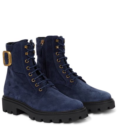 Tod's Suede combat boots