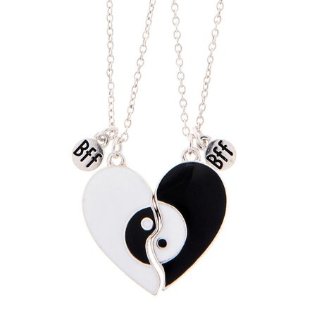 Best Friends Yin Yang Heart Pendant Necklace | Claire's