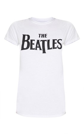 White The Beatles Slogan T Shirt | Tops | PrettyLittleThing