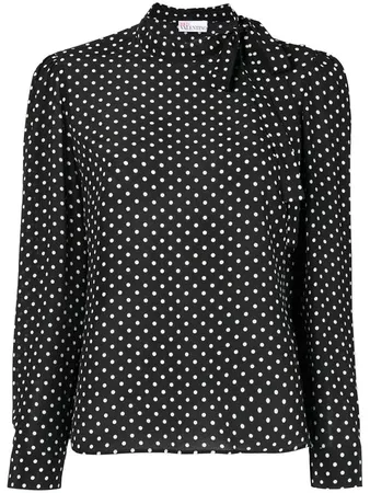 Red Valentino Polka Dotted Long Sleeved Blouse