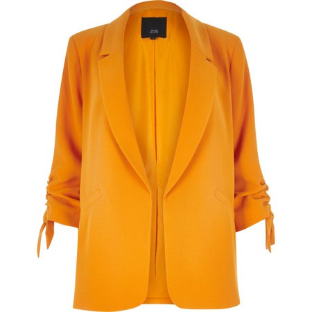 Orange rouche sleeve blazer - Coats & Jackets - Sale - women