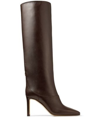 Jimmy Choo Mahesa 85mm leather boots brown MAHESA85WLZ - Farfetch