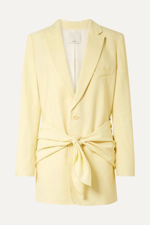 Pastel yellow Oversized twill blazer | Tibi | NET-A-PORTER