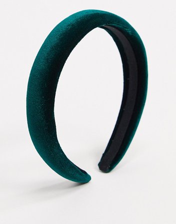 ASOS DESIGN headband in green velvet | ASOS