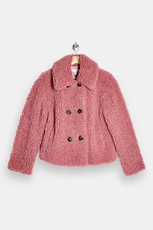 Blush Pink Cropped Borg Coat | Topshop