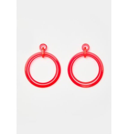 Mod Transparent Circle Earrings - Pink | Dolls Kill