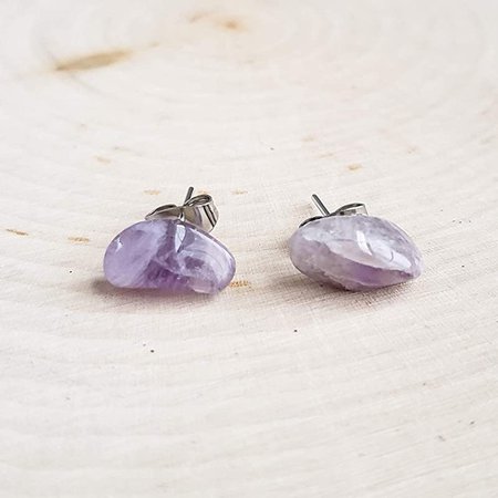 Amazon.com: Amethyst Crystal Stud Earrings: Handmade