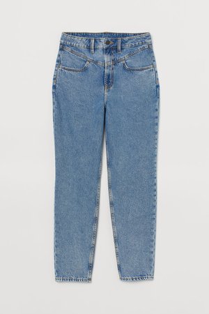 Mom High Ankle Jeans - Denim blue/Washed - | H&M