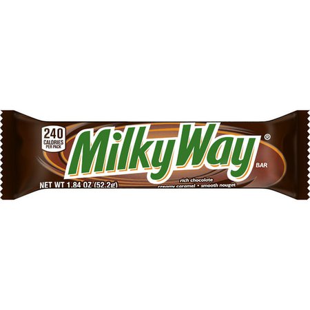 Milky Way Milk Chocolate Singles Size Candy Bars, 1.84 Oz - Walmart.com
