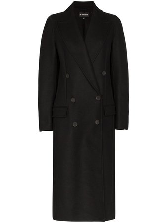 Black Ann Demeulemeester Long Collared Coat | Farfetch.com