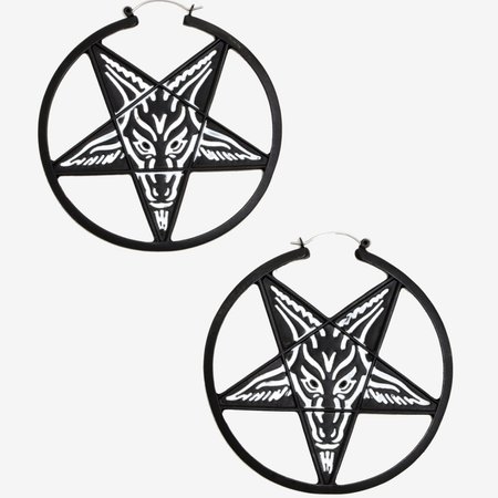 Blackcraft Cult pentagram hoop earrings