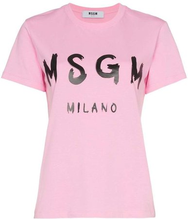 pink short sleeve logo tshirt