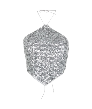 Oseree Paillettes Necklace sequin tank top