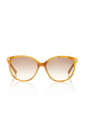 Kate Young Barbara Cat-Eye Marbled Acetate Sunglasses