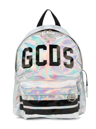Gcds Kids Holographic Logo Print Backpack Ss20 | Farfetch.Com