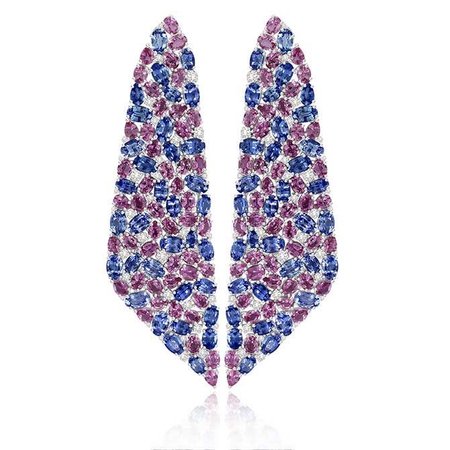 blue pink earrings