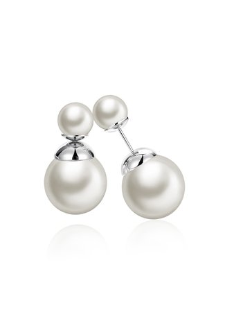 Faux Pearl Design Double Stud Earrings