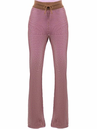 Rejina Pyo crochet-knit Flared Trousers - Farfetch