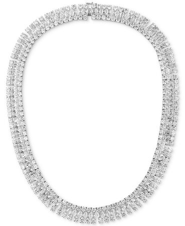 Tiara Sterling Silver Cubic Zirconia Cleopatra 18" Collar Necklace