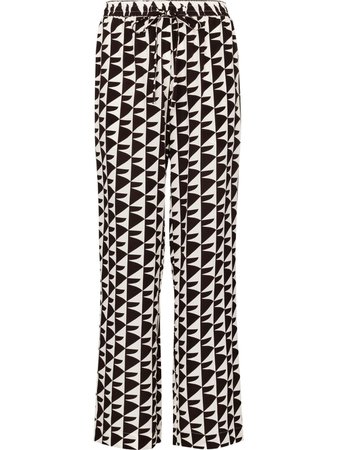 Matteau geometric-print straight-leg Trousers - Farfetch