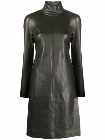 Bottega Veneta high-neck Leather Dress - Farfetch
