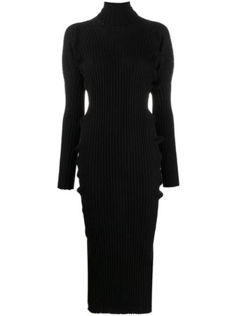 Shop black Bottega Veneta ribbed knitted dress with Express Delivery - Farfetch
