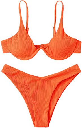 Verdusa Women's 2 Piece Triangle Bikini High Cut Bathing Suit Swimsuit : Clothing, Shoes & Jewelry