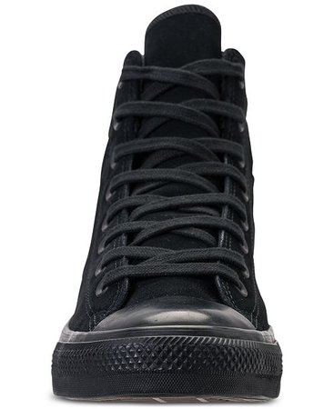Converse Men's Chuck Taylor All Star High Top Casual Sneakers from Finish Line CONVERSE BLACK Sleek textile upper 5600281 [AXMQMYS] - $59.34