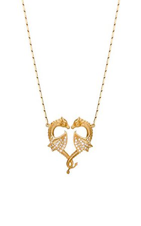 18k Yellow Gold Eros-Dragon Pendant Necklace By Ele Karela | Moda Operandi