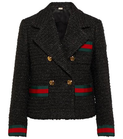 Gucci - Double-breasted tweed jacket | Mytheresa