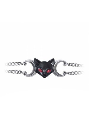 Worshipping Bastet Black Cat Bracelet by Alchemy Gothic