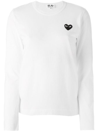 Comme Des Garçons Play Embroidered Heart Longsleeved T-shirt - Farfetch