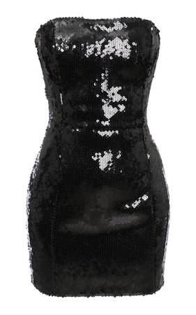 balmain black sequins bodycon dress