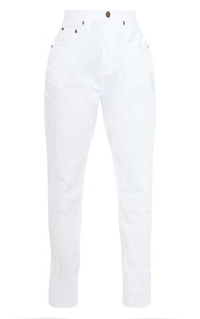 White High Waist Balloon Fit Jeans | Denim | PrettyLittleThing