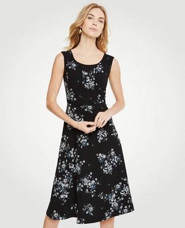 Floral Piped Midi Dress