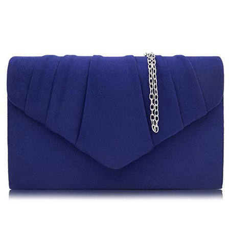 Milisente Women Evening Bag Velvet Pleated Clutch Purse Envelope Clutches (Blue): Handbags: Amazon.com