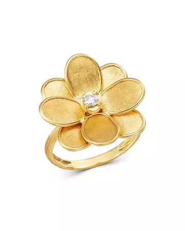 Marco Bicego 18K Yellow Gold Petali Diamond Flower Ring | Bloomingdale's
