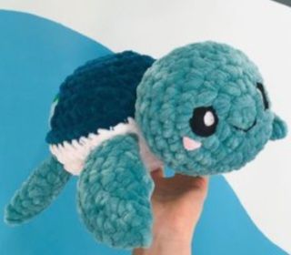 teal turtle crochet