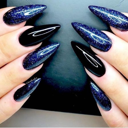 dark blue nails black - Google Search