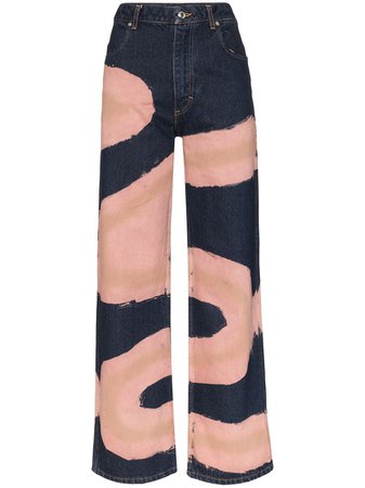 Eckhaus Latta Chemtrail Printed Wide Leg Jeans - Farfetch