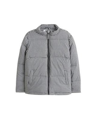Violeta BY MANGO Gingham check quilted jacket