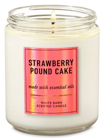 Strawberry Pound Cake Single Wick Candle | Bath & Body Works