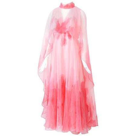 Pink Watercolor Gown, 1970s