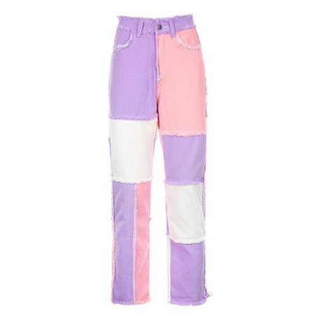 color matching pink purple jeans