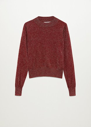 rust Gloss-effect knitted sweater - Women | Mango USA