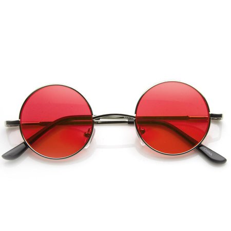 Retro Small Hexagon Colored Flat Lens Metal Frame Sunglasses - zeroUV