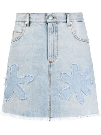 Marni Flower Applique Denim Skirt - Farfetch